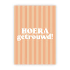 Dubbele wenskaart | Hoera getrouwd