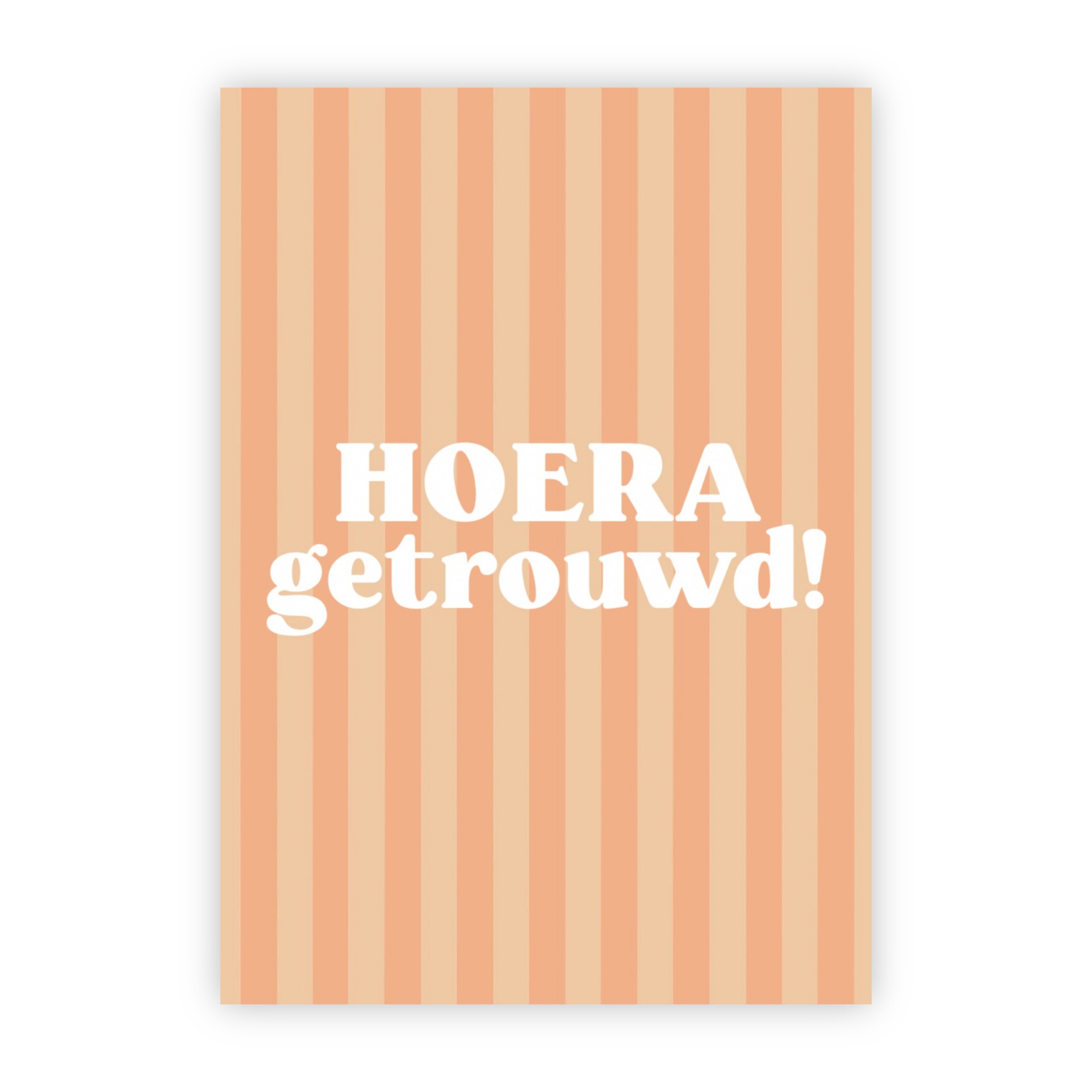 Dubbele wenskaart | Hoera getrouwd