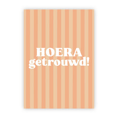 Dubbele wenskaart | Hoera getrouwd