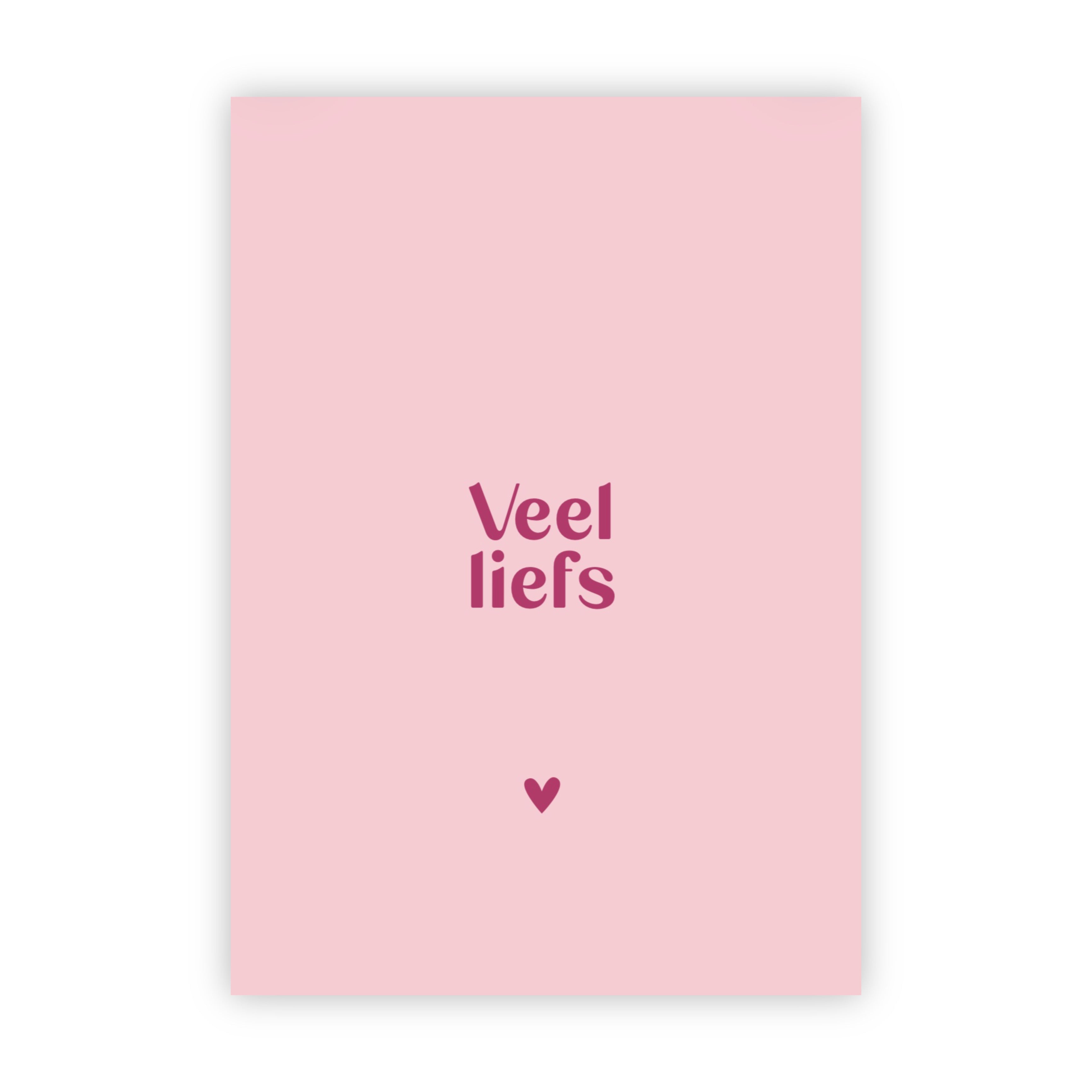Dubbele wenskaart | Veel liefs