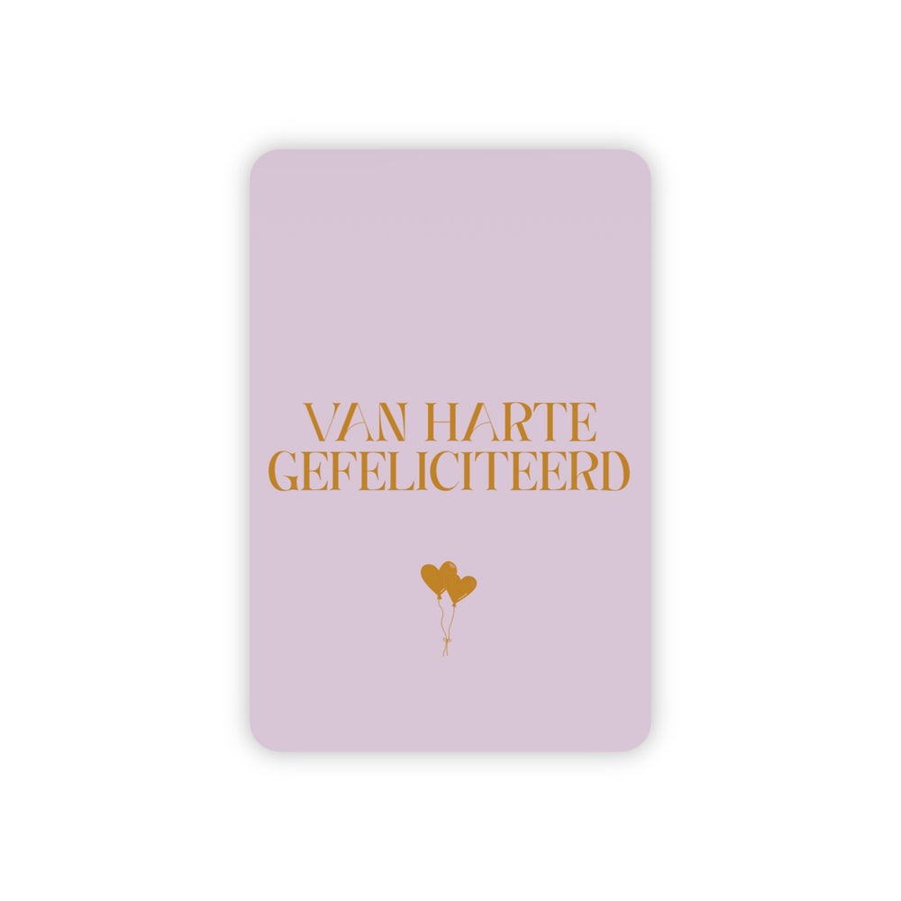 Minikaart | Van harte gefeliciteerd goudfolie