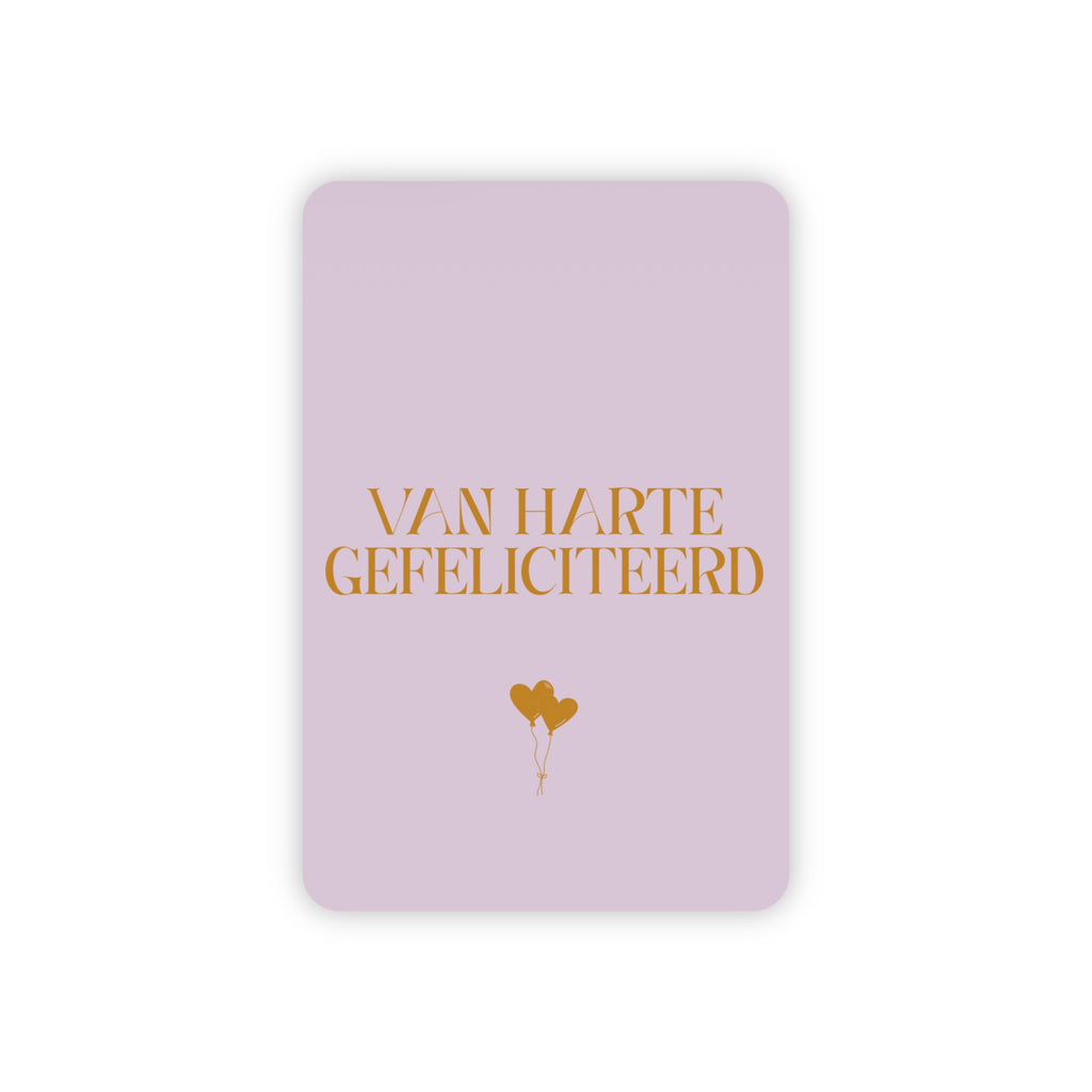Minikaart | Van harte gefeliciteerd goudfolie