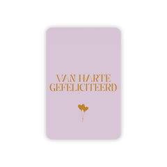 Minikaart | Van harte gefeliciteerd goudfolie