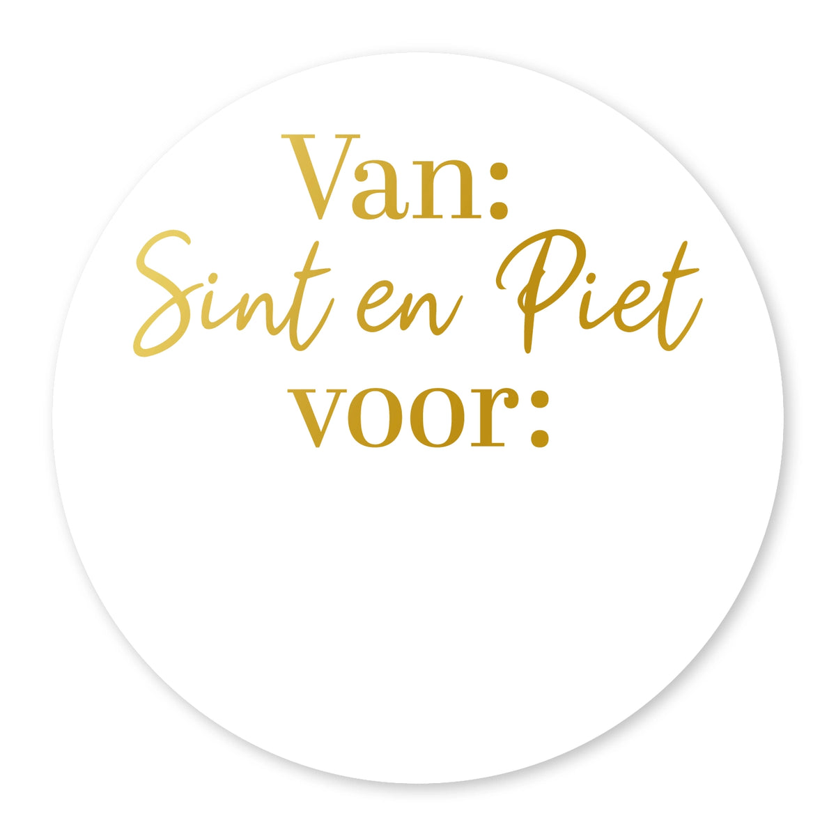 Cadeaustickers | Van Sint en Piet 10 stuks goudfolie