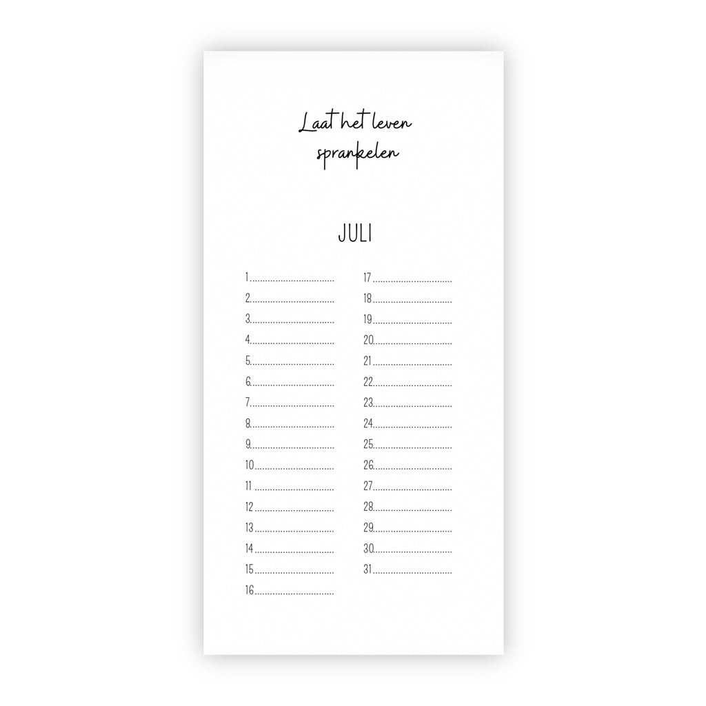 Verjaardagskalender | Taart, slingers en een lach