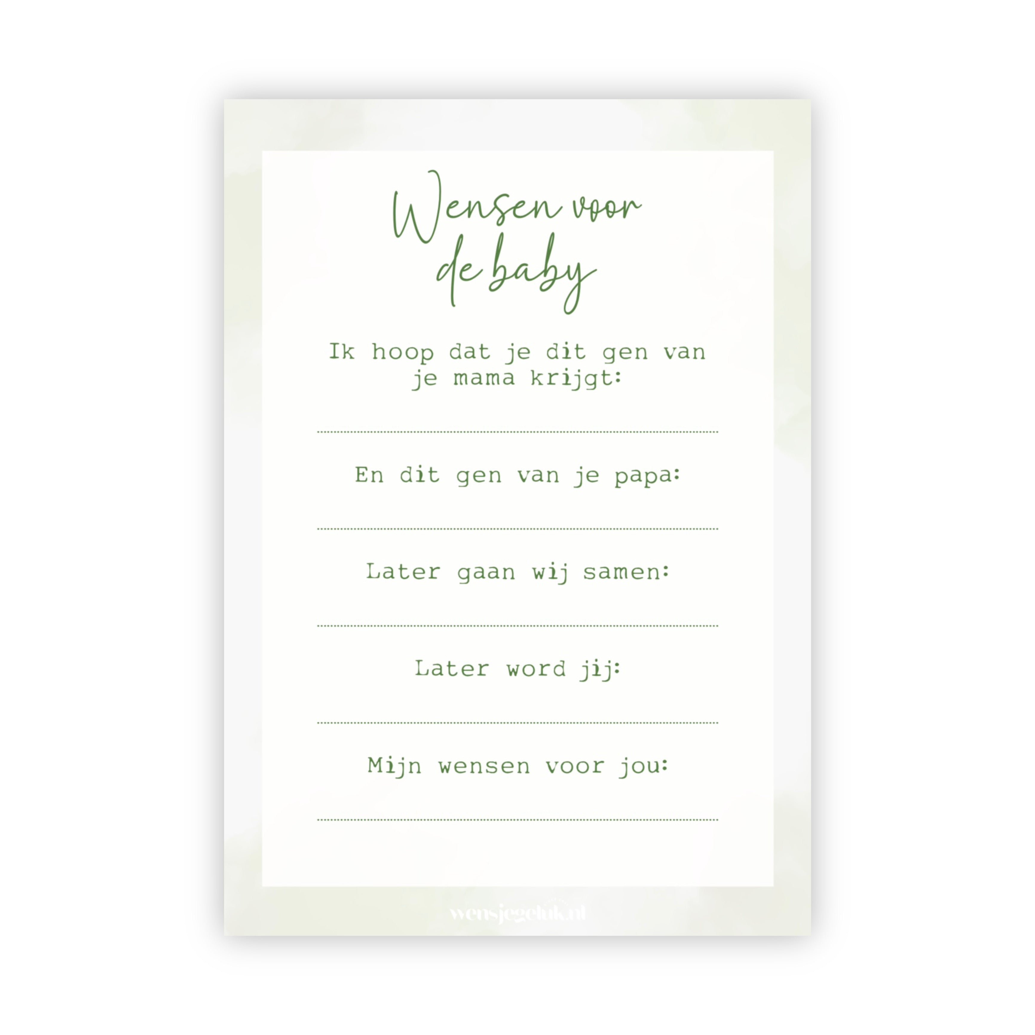 Invulkaarten babyshower | Set van 10