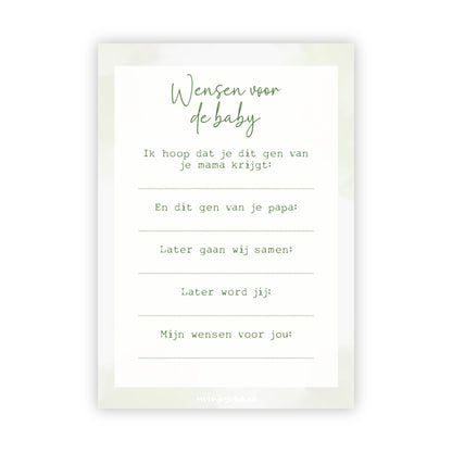 Invulkaarten babyshower | Set van 10