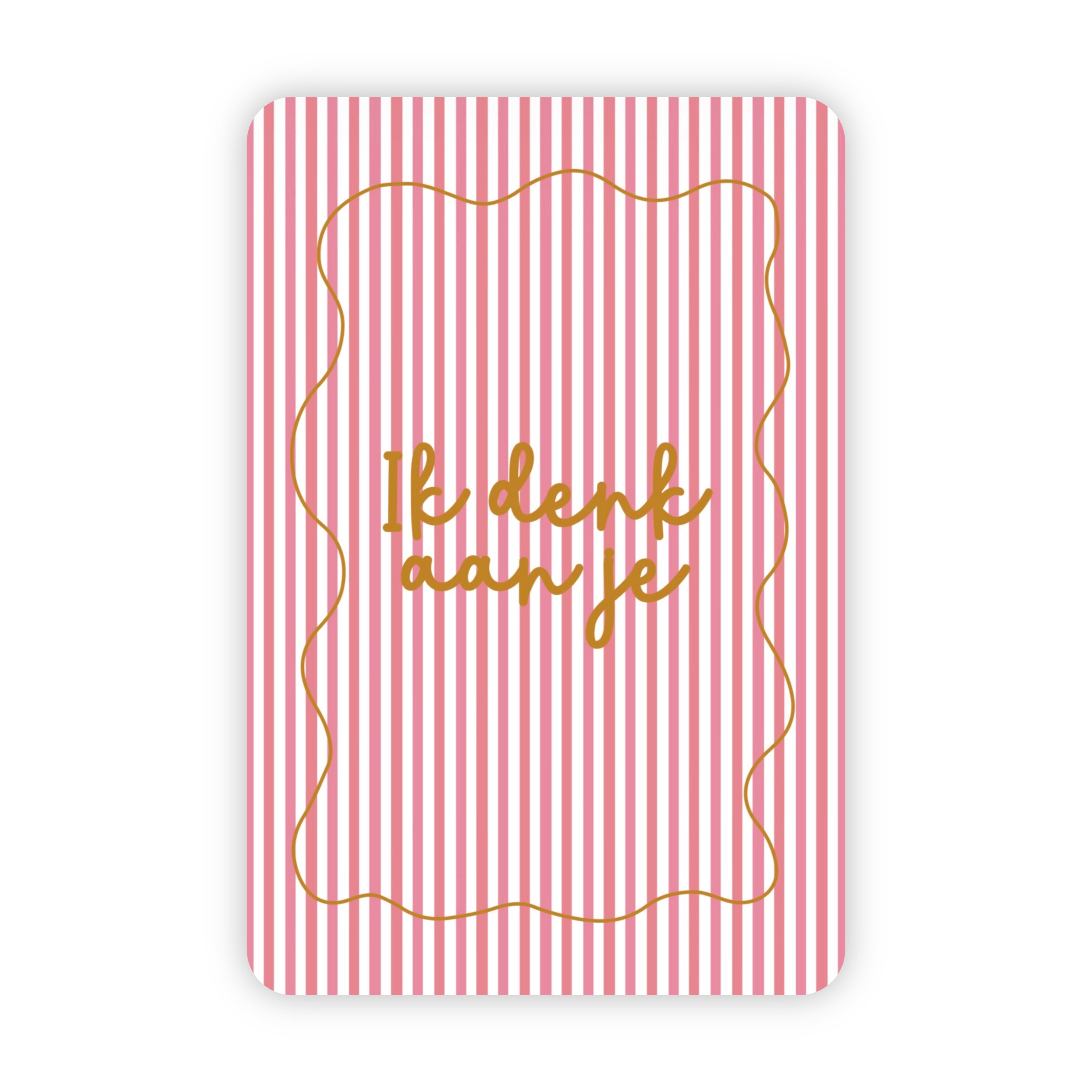 Wenskaarten | Set van 20 met goudfolie | Streepjescollectie