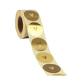 Cadeaustickers | Hartjes 10 stuks goudfolie