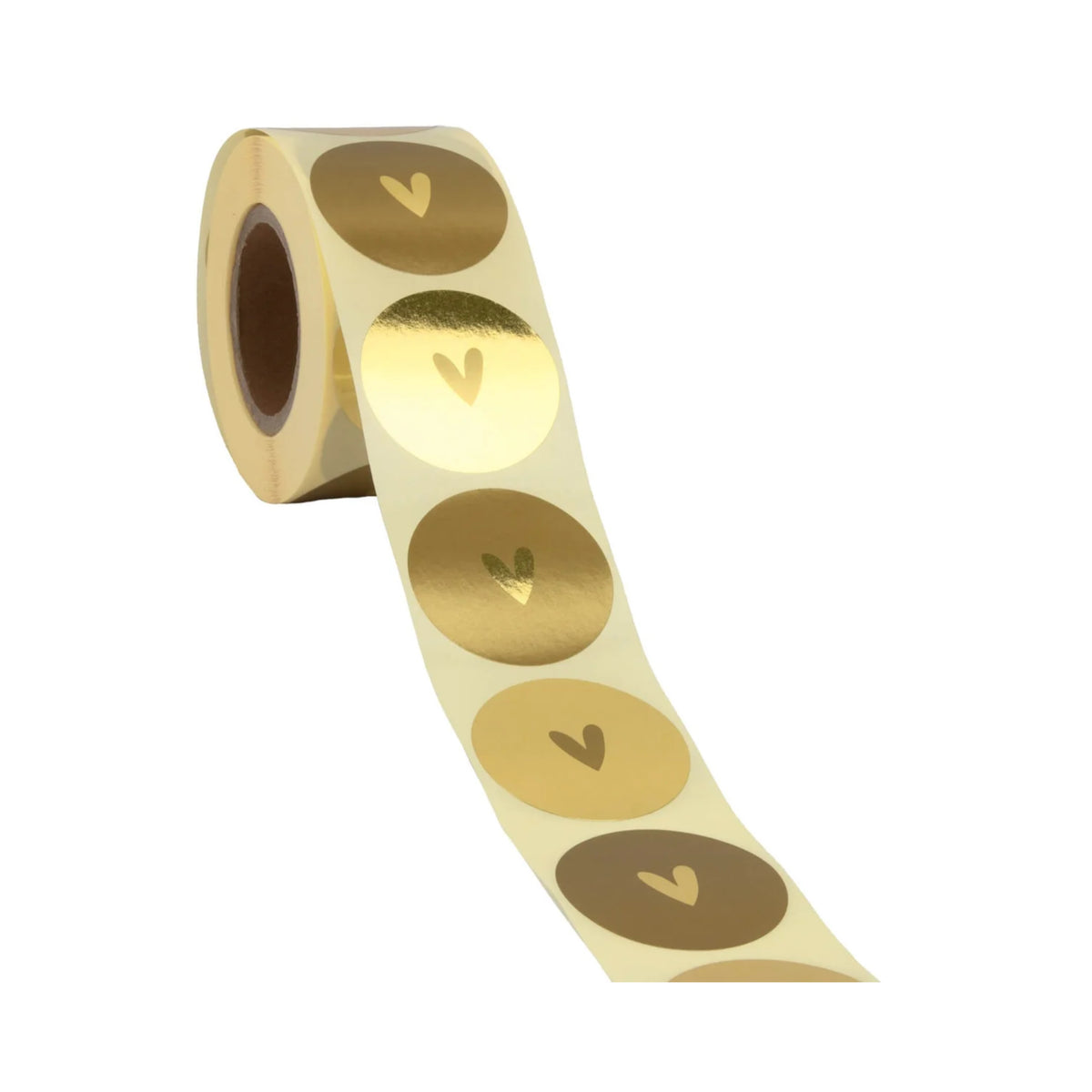 Cadeaustickers | Hartjes 10 stuks goudfolie