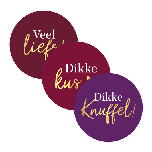 Cadeaustickers | Dikke knuffel 10 stuks goudfolie
