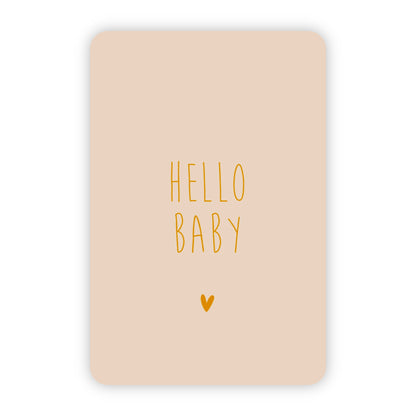 Wenskaart | Hello baby goudfolie
