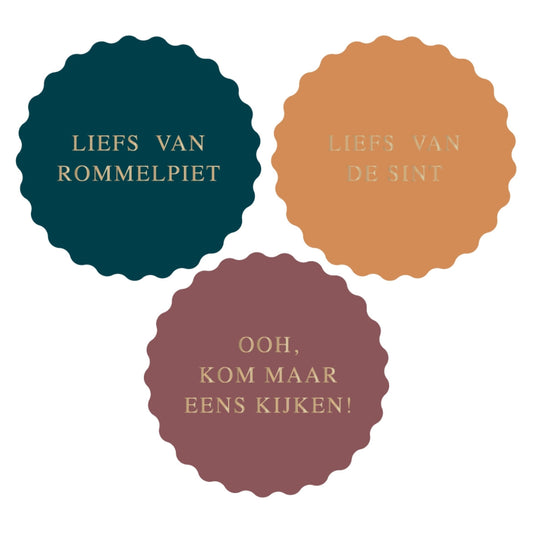 Cadeaustickers | Liefs sint 10 stuks goudfolie