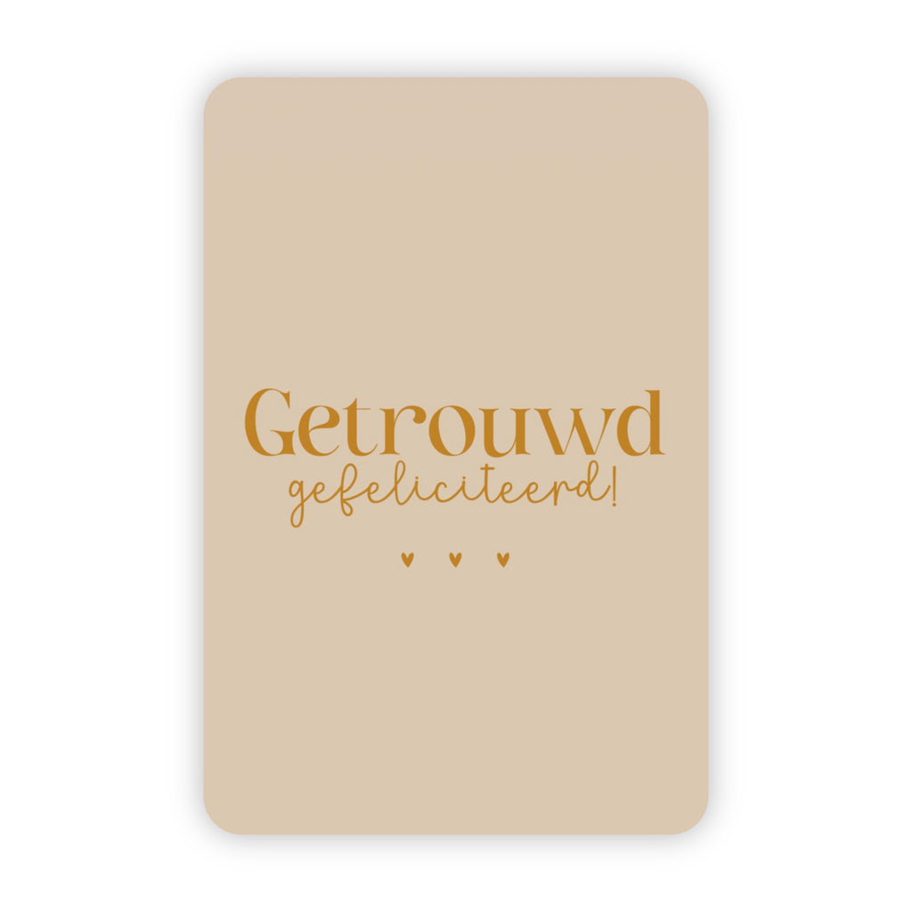 Wenskaart | Getrouwd goudfolie
