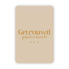 Wenskaart | Getrouwd goudfolie