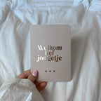 Wenskaart | Welkom lief jongetje goudfolie
