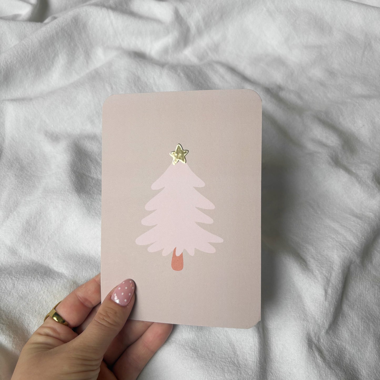 Kerstkaart goudfolie | Blanco kerstboom