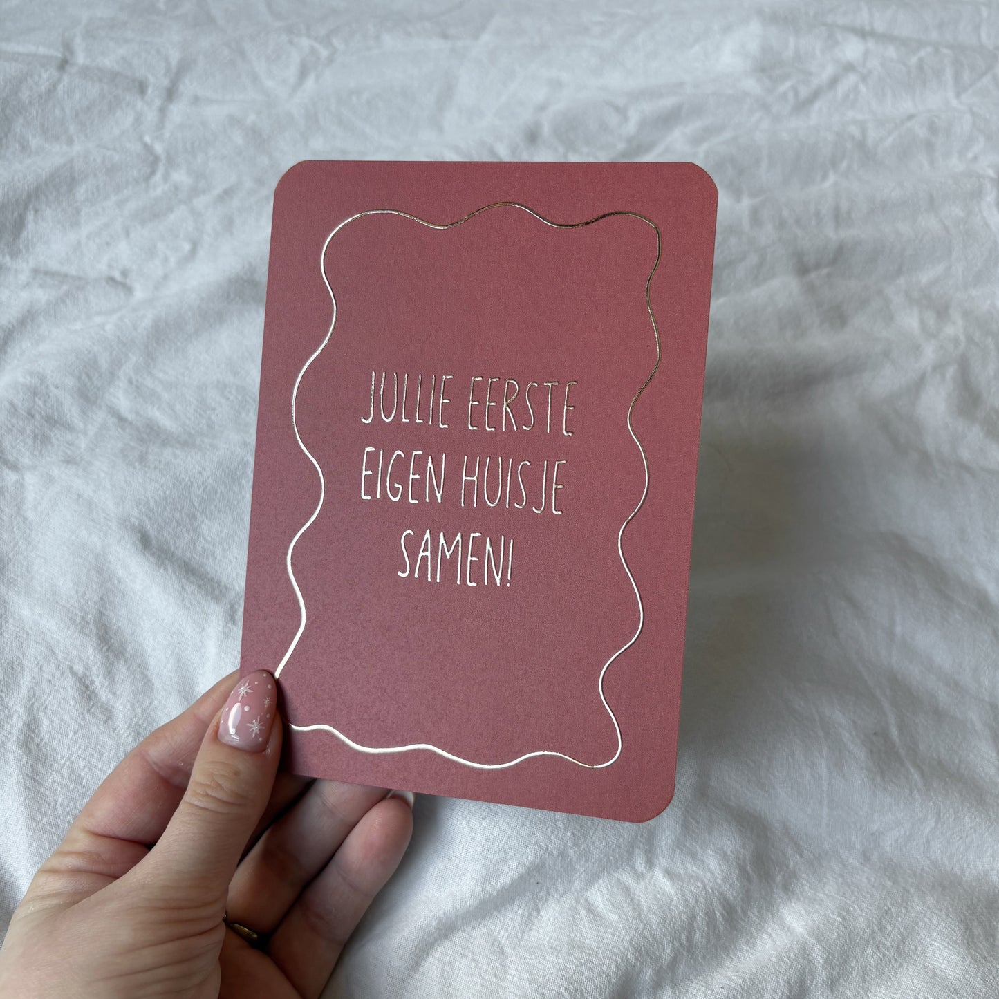 Wenskaart | Jullie eerste eigen huisje samen goudfolie