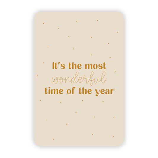 Kerstkaart goudfolie | It’s the most wonderful time of the year