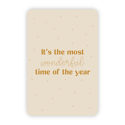 Kerstkaart goudfolie | It’s the most wonderful time of the year