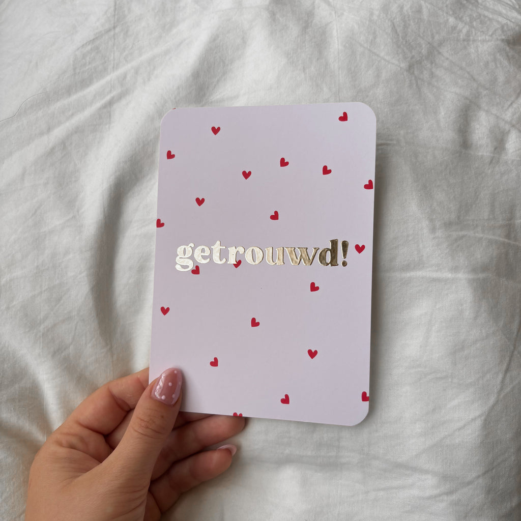 Wenskaart | Getrouwd goudfolie