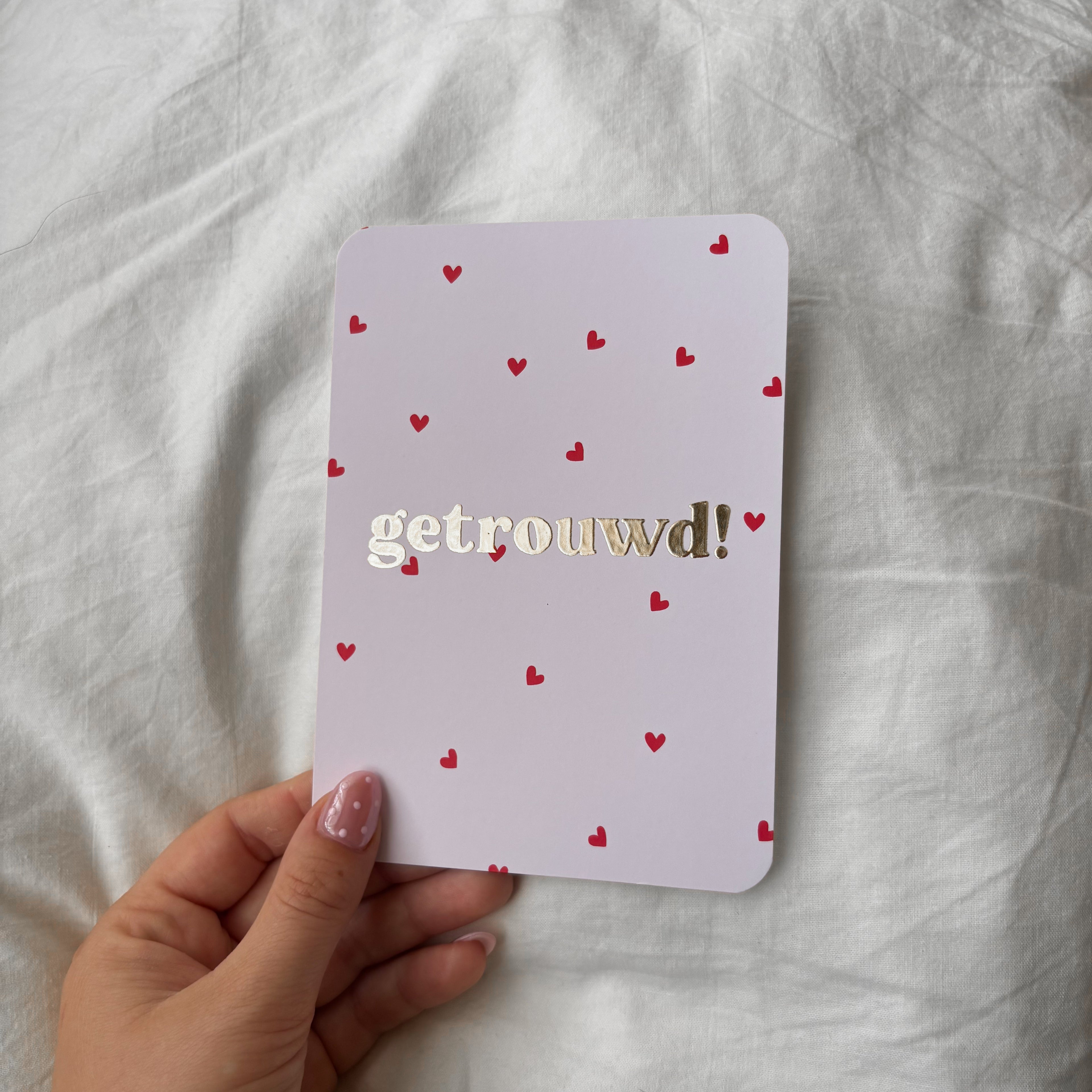 Wenskaart | Getrouwd goudfolie