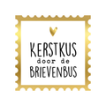 Cadeaustickers | Kerstkus door de brievenbus 10 stuks goudfolie