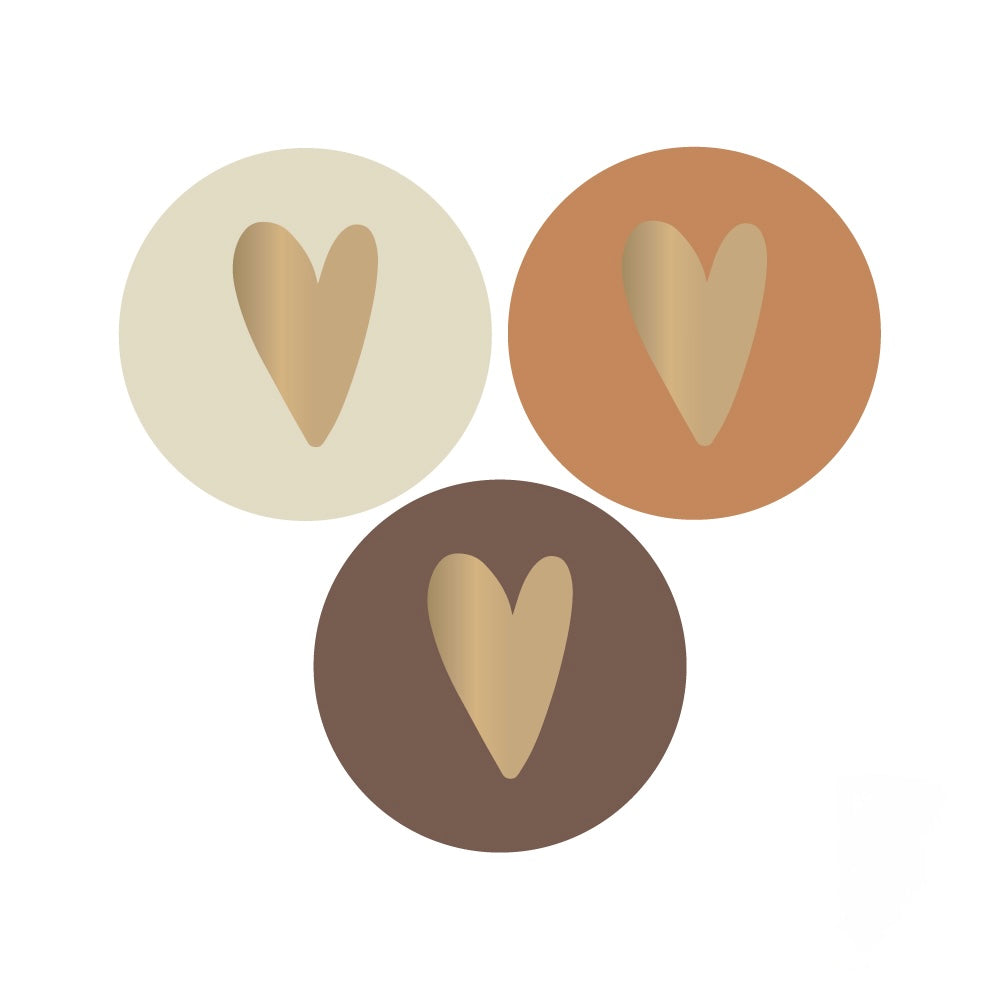 Cadeaustickers | Hartjes 10 stuks goudfolie