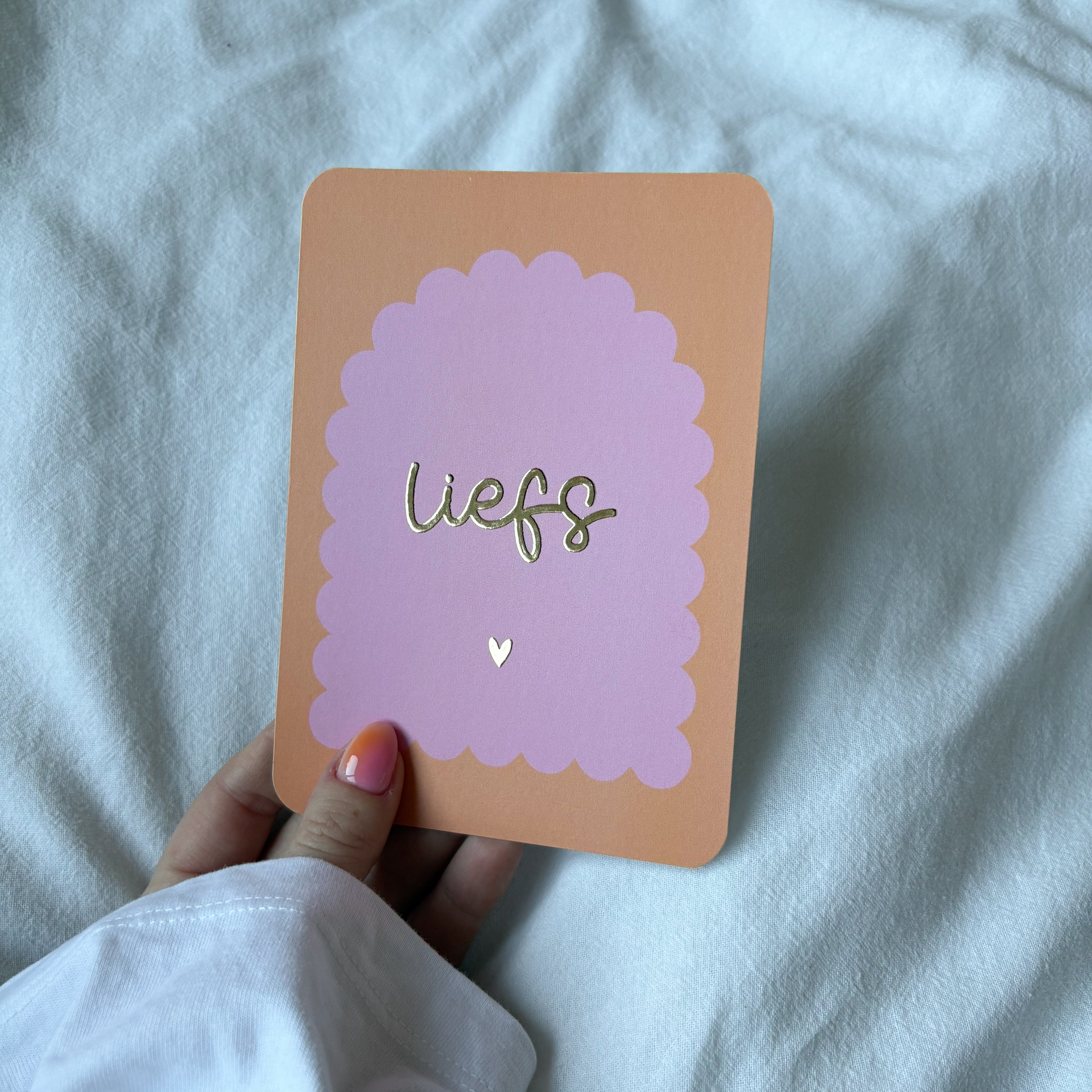 Wenskaart | Liefs goudfolie