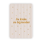 Wenskaarten | Set van 20 met goudfolie | Streepjescollectie