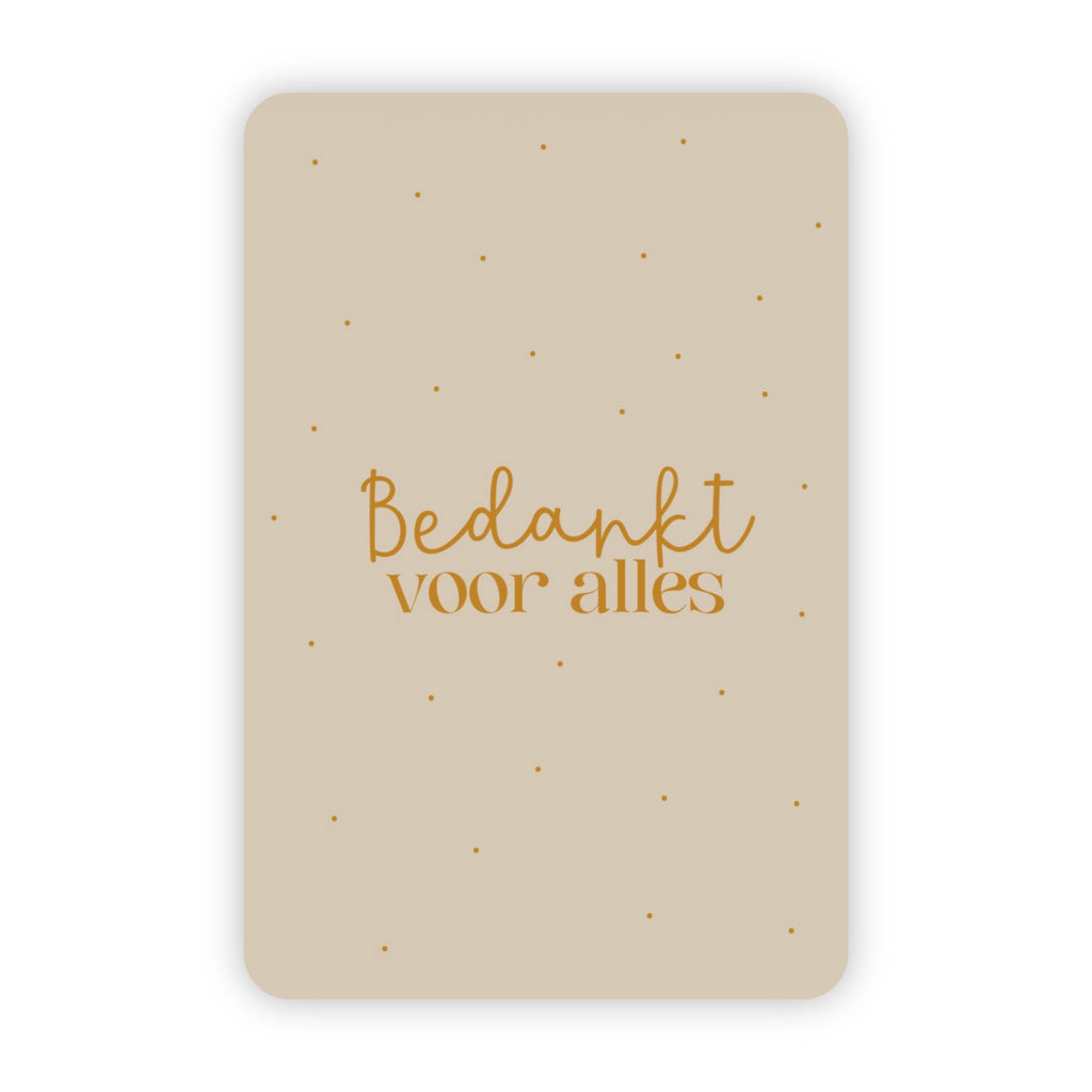 Wenskaart | Bedankt voor alles goudfolie