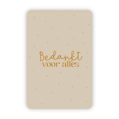 Wenskaart | Bedankt voor alles goudfolie