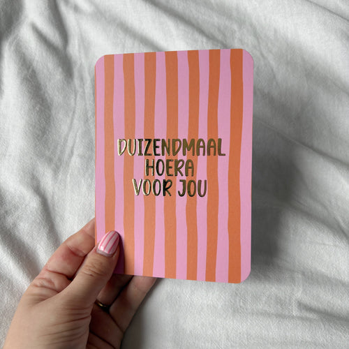 Wenskaart | Duizendmaal hoera voor jou goudfolie