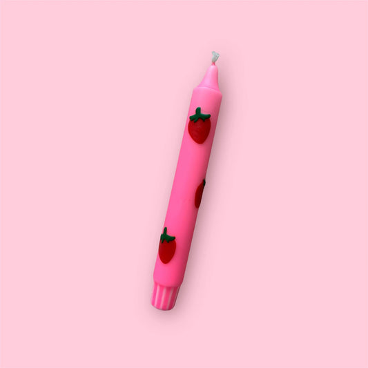 Kaarsen | Roze aardbeien