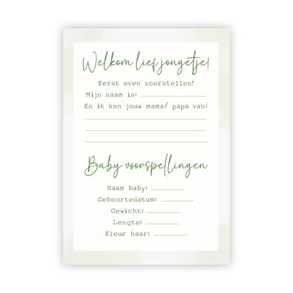 Invulkaarten babyshower | Set van 10