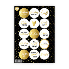 Stickervel | Zwart/wit goudfolie
