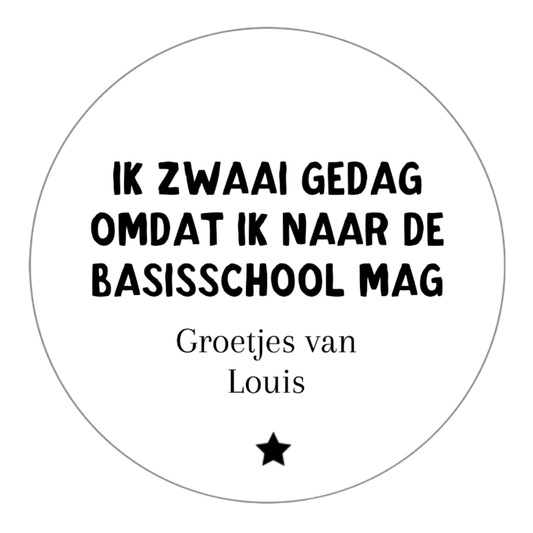 Gepersonaliseerde stickers | Ik zwaai gedag + naam 10 stuks