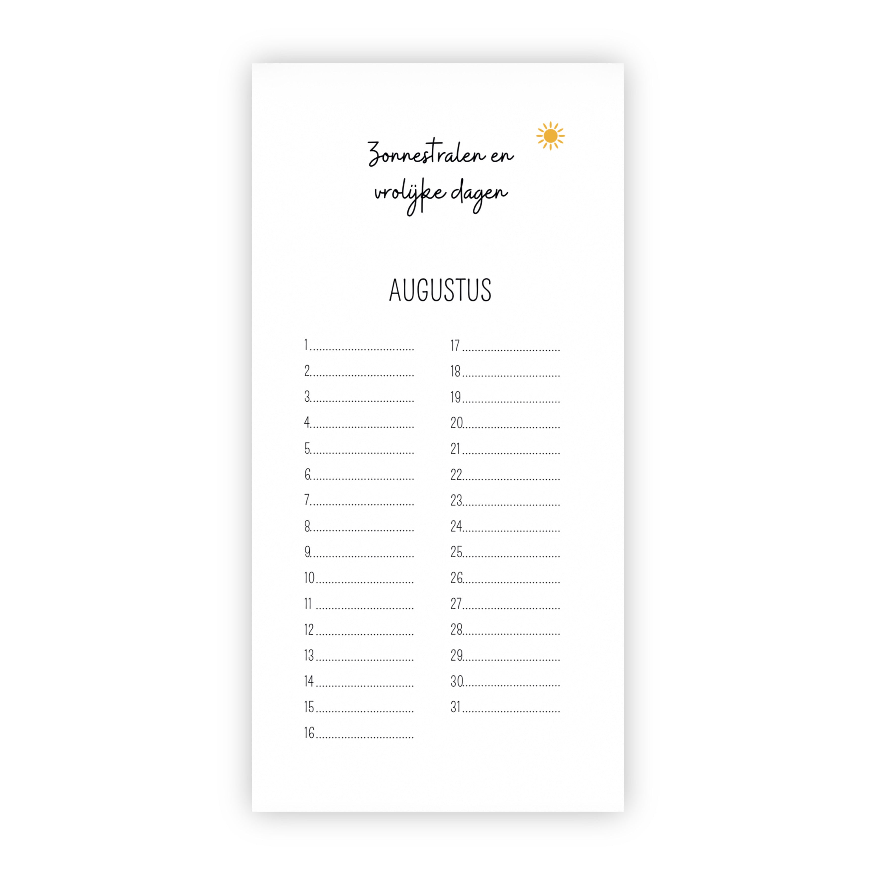 Verjaardagskalender | Taart, slingers en een lach