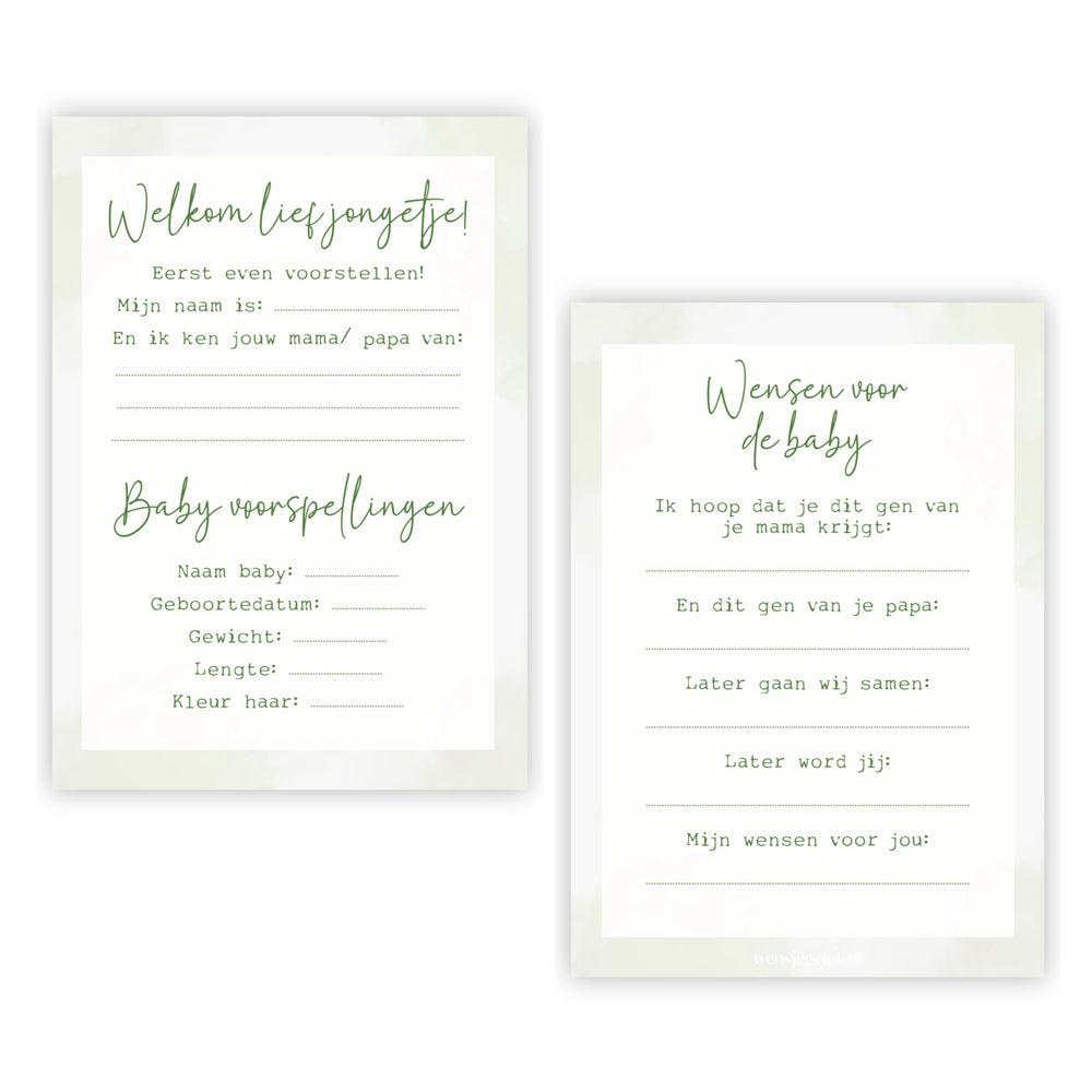 Invulkaarten babyshower | Set van 10