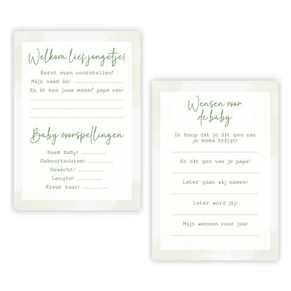 Invulkaarten babyshower | Set van 10