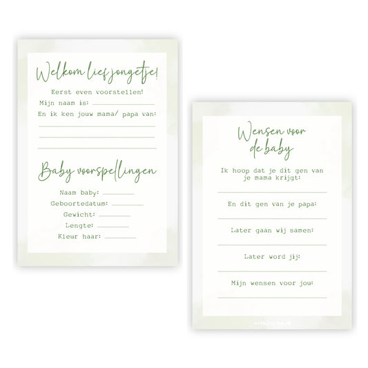 Invulkaarten babyshower | Set van 10