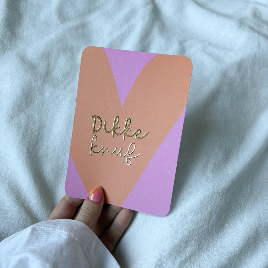 Wenskaart | Dikke knuf goudfolie