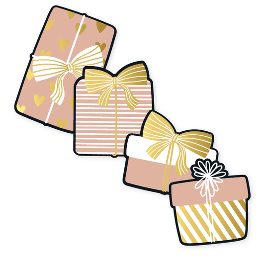 Cadeaustickers | Cadeautjes 10 stuks goudfolie