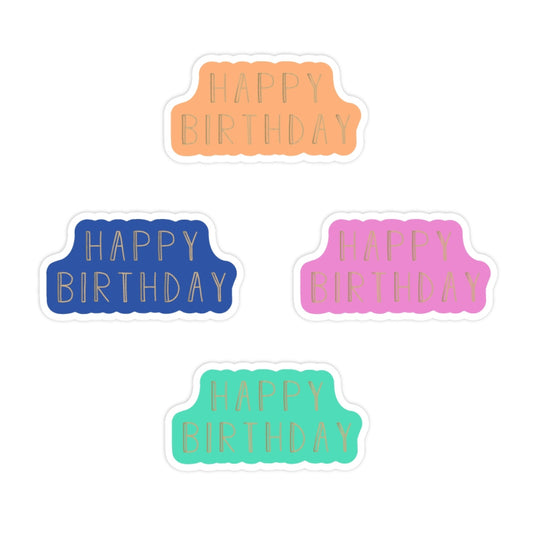 Cadeaustickers | Happy birthday 10 stuks goudfolie