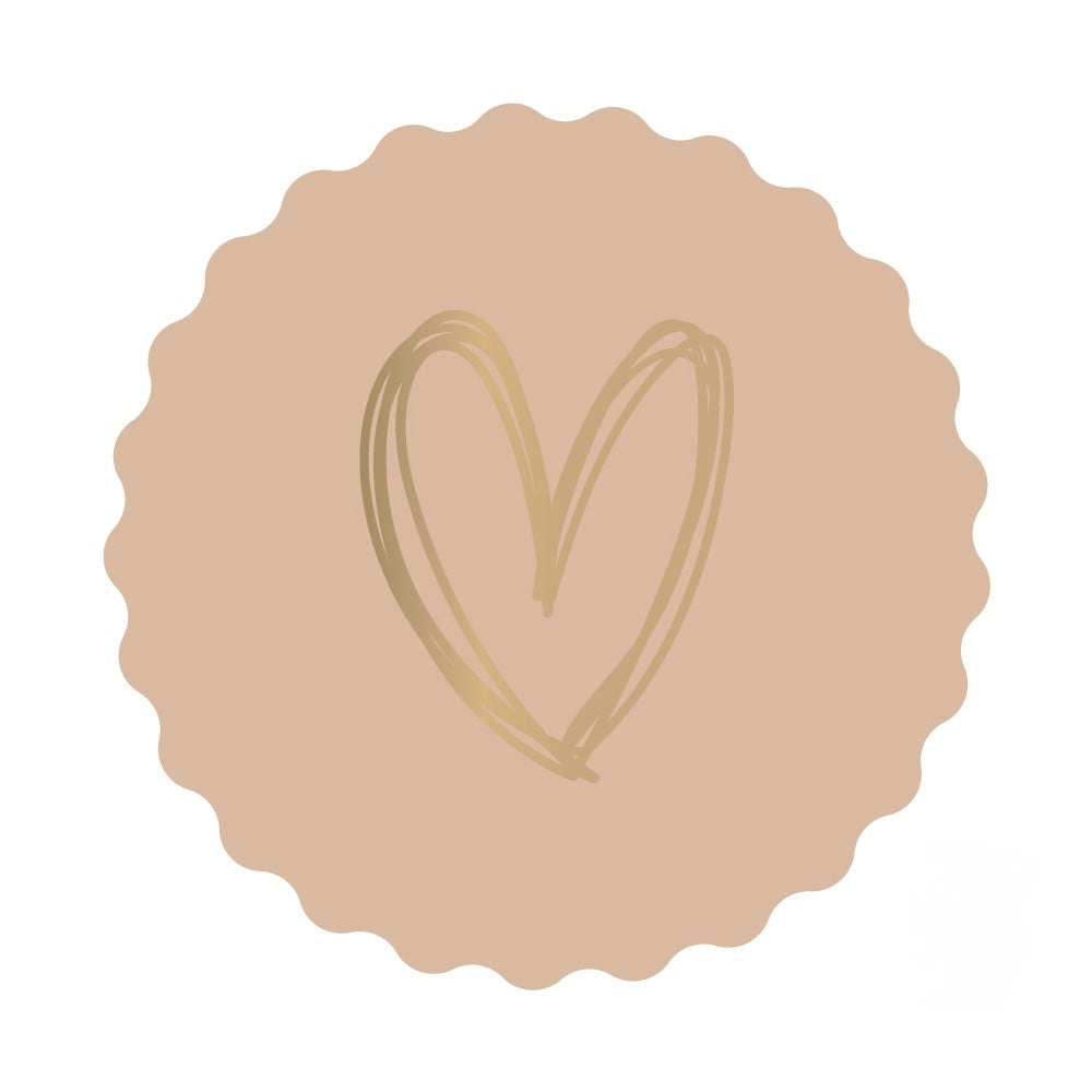 Cadeaustickers | Hartjes 10 stuks goudfolie