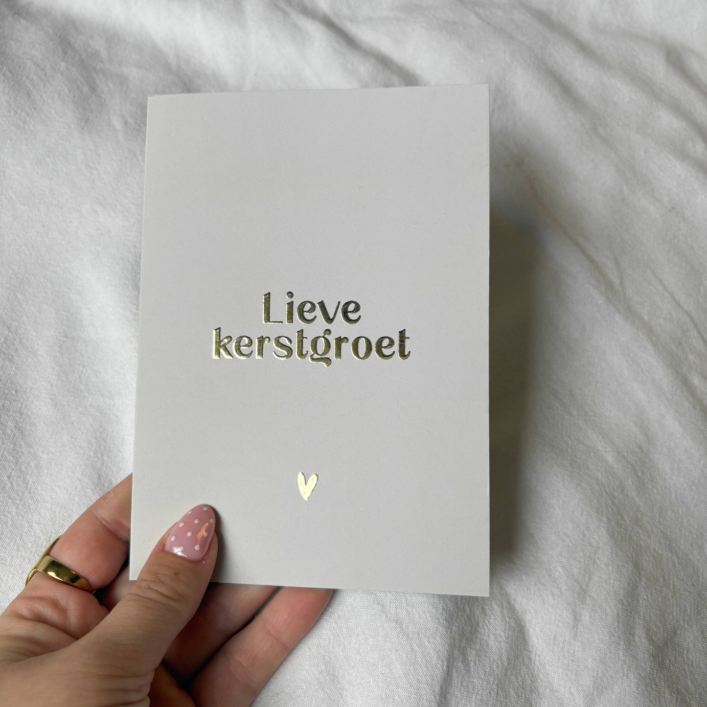 Dubbele kerstkaart goudfolie | Lieve kerstgroet