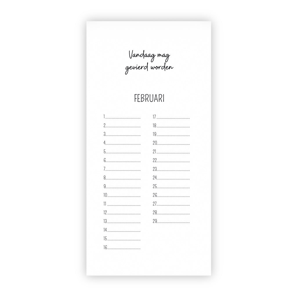 Verjaardagskalender | Taart, slingers en een lach