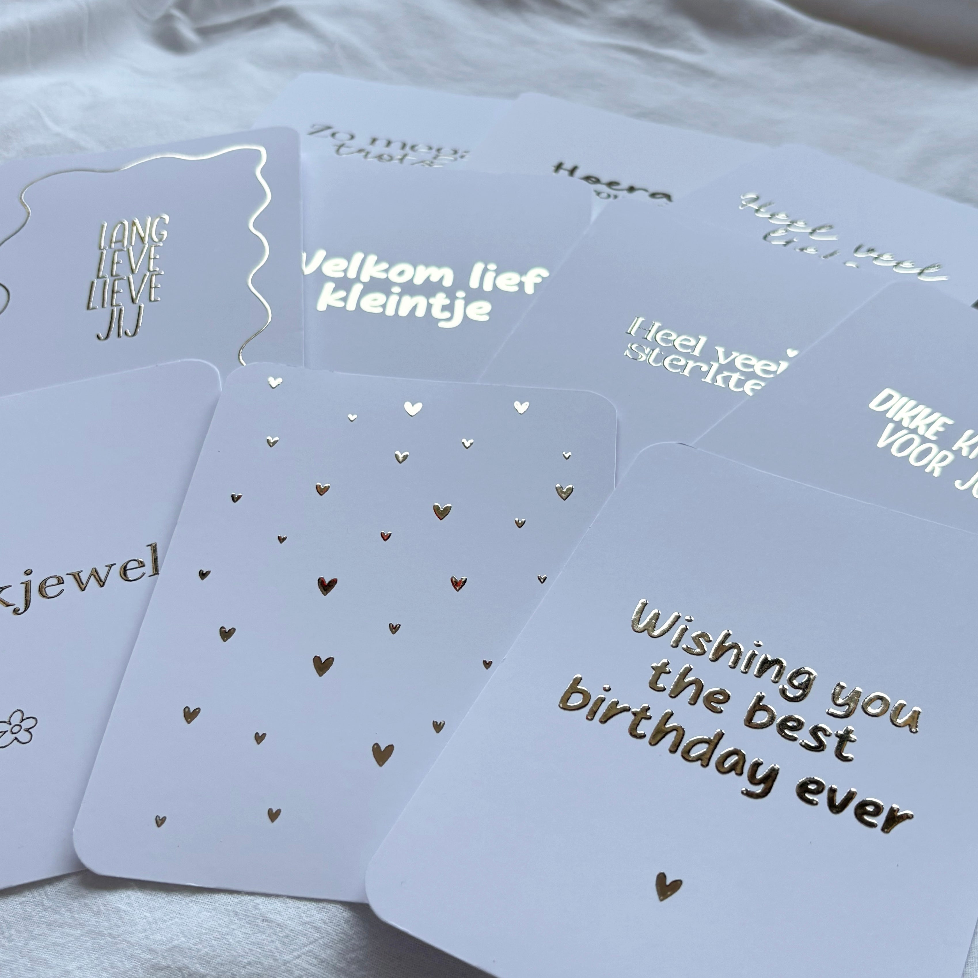 Wenskaarten | Set van 20 met goudfolie