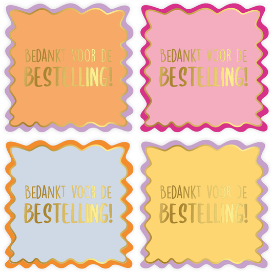 Cadeaustickers | Bedankt voor de bestelling 10 stuks goudfolie