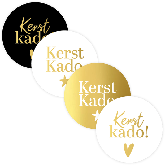 Cadeaustickers | Kerst kado 10 stuks goudfolie